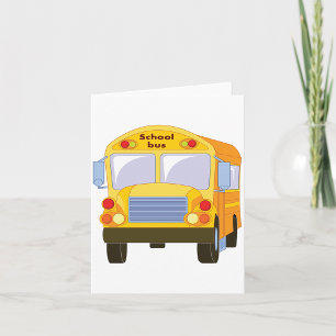 Gula Skolbuss Notkort Kort