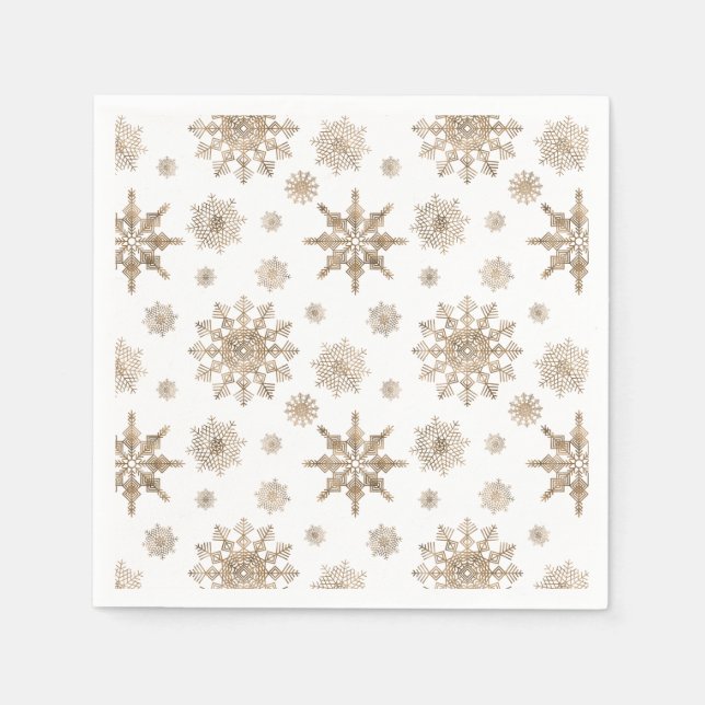 Gula snöflingormönster pappersservett (Framsidan)