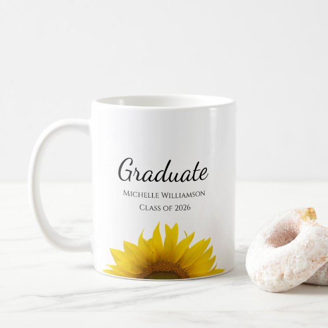 Gula solrosar Klass 2026 Examen   Kaffemugg (Med munk)