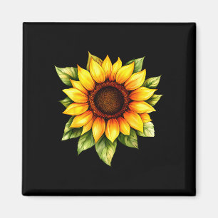 Gula solrosar söta sommarblommor blommig magnet