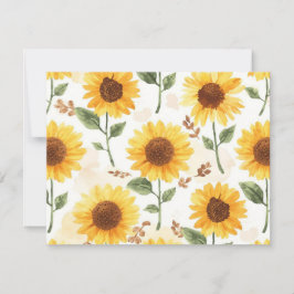 Gula solrosor akvarell blommande fantasifull kort
