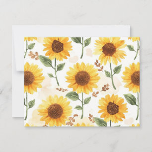 Gula solrosor akvarell blommande fantasifull kort