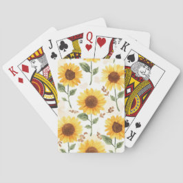 Gula solrosor akvarell blommande fantasifullt casinokort