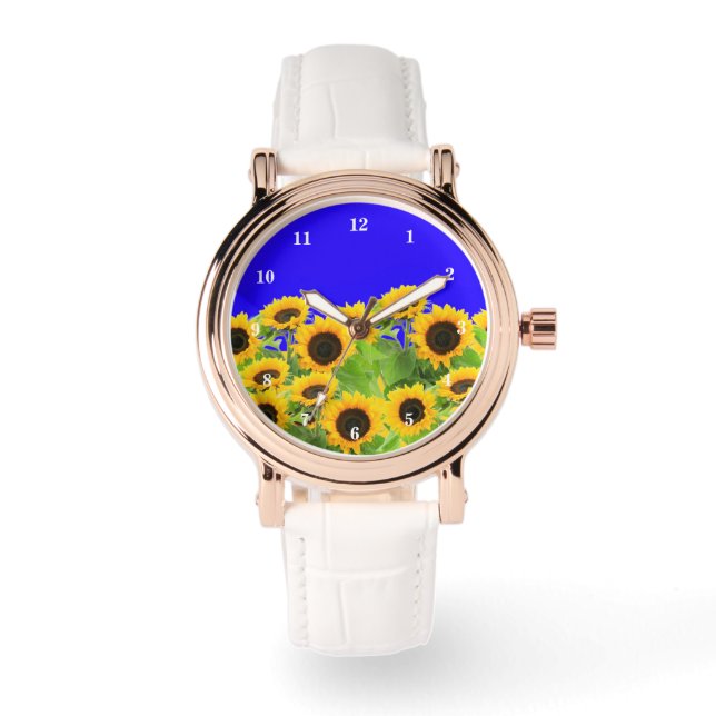 Gula solrosor titta armbandsur (Framsida)