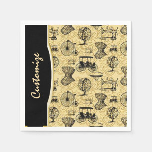 Gula Steampunk mönsterservetter Pappersservett