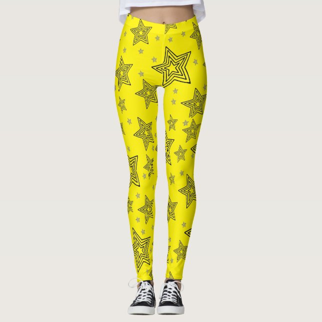 Gula Stjärna Leggings (Framsida)