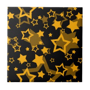 Gula stjärnor glitter design kakelplatta