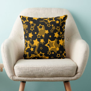 Gula stjärnor glitter design kudde