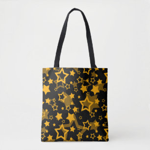 Gula stjärnor glitter design  tygkasse