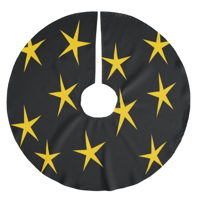 GULA STJÄRNOR JULGRANSMATTA BORSTAD POLYESTER (Framsidan)