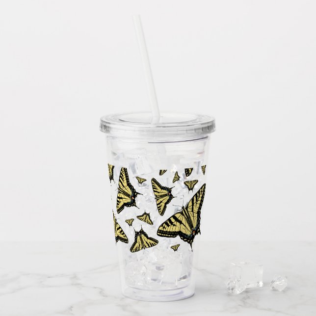 Gula Svalstjärtfjärilar  Take Away Mugg (Framsida Ice)