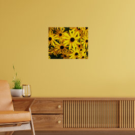 Gula Svarögda Susanor Blommig Poster