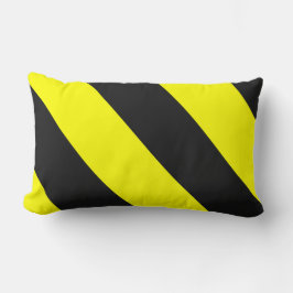 Gula svart uppmärksamhetvarningsrandar lumbarkudde