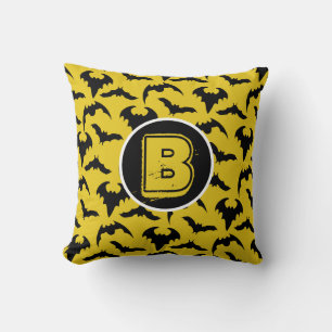 Gula & Svarta Fladdermöss Halloween Kudde
