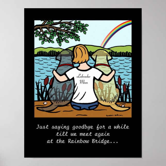 Gula & Svarta Labrador Änglar och Mamma 3 Poster (Framsidan)