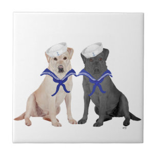 Gula & Svarta Labrador Retriever Kakelplatta