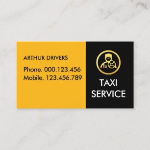 Gula Svarta Taxi Körskikt Visitkort