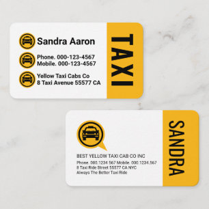 Gula Taxi Cab Ikonlager Körning Visitkort