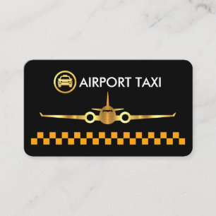 Gula Taxi-rutor Guld Flygplan Visitkort