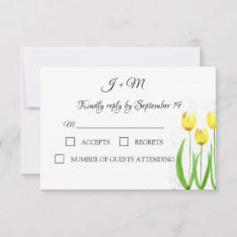 Gula tulpaner Blommor vårbröllop RSVP OSA Kort