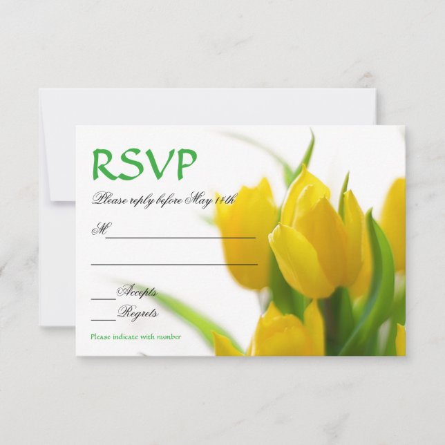 Gula tulpaner - RSVP-kort OSA Kort (Framsida)