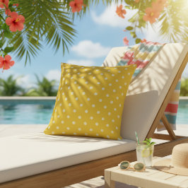 Gula Utomhusdynor | Söta Prickiga Tryck Kudde