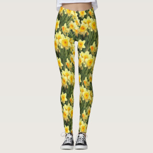 Gula vårpåskliljar leggings