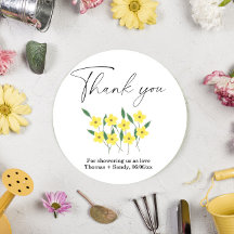 Gula vilda blommor tack Baby Shower-fest
