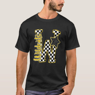 Gula Vilda Katter Rutig Tryck Stjärna Leopard Skol T Shirt