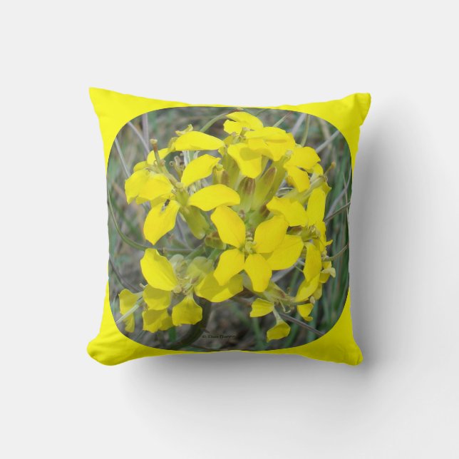 Gula vildblommor F33w Kudde (Framsida)