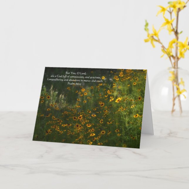 Gula vildblommor och bibelvers trokort kort (Gul blomma)