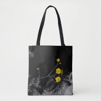 Gula vildblommor under ett träd Färgade 16x20 Tygkasse