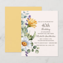 Gula vildblommor Vita prästkragar 40-årsdag