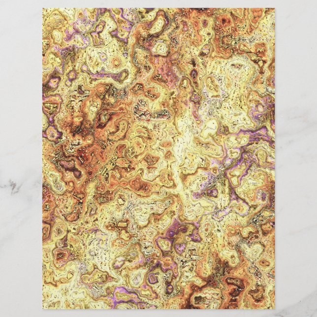 Gula Virvlande Marmor Bulk Scrapbookpapper Sidor Reklamblad (Framsidan)
