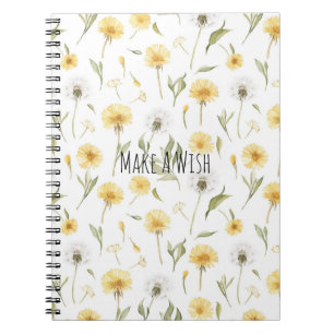 Gula Vita Maskrosar Blommor Anteckningsbok