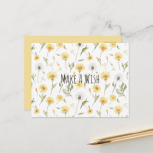 Gula Vita Maskrosar Blommor Vykort
