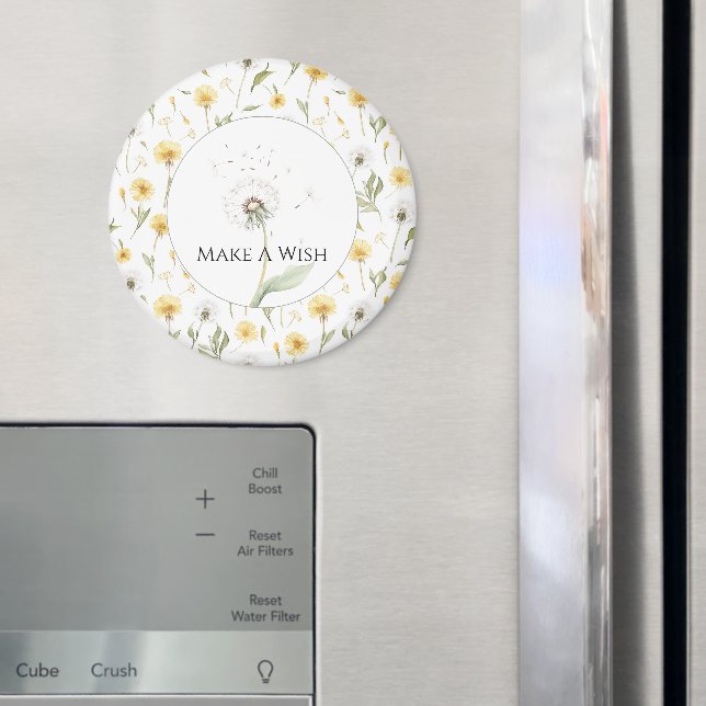 Gula vita maskrosor blommor  magnet (In Situ (Fridge))