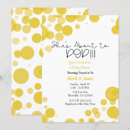 Gula Vita Prickiga Bubblor Hon Kommer Att Spricka Inbjudningar