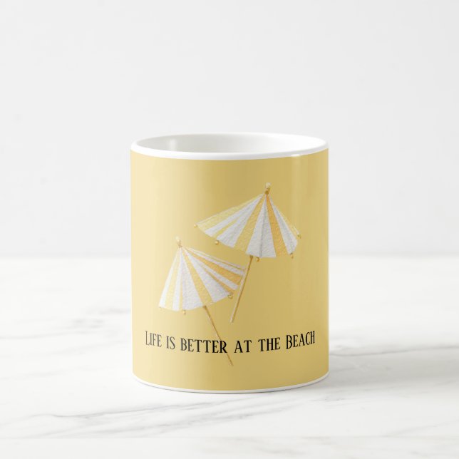 Gula Vita Strandparasoller Kaffemugg (Center)
