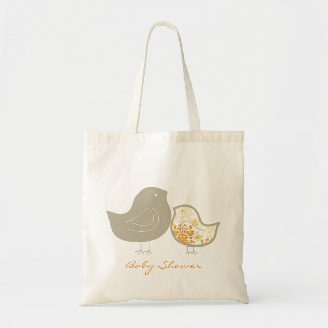 Gula Whimsical Damask Kycklingar Könsneutral Bebis Tygkasse (Framsidan)