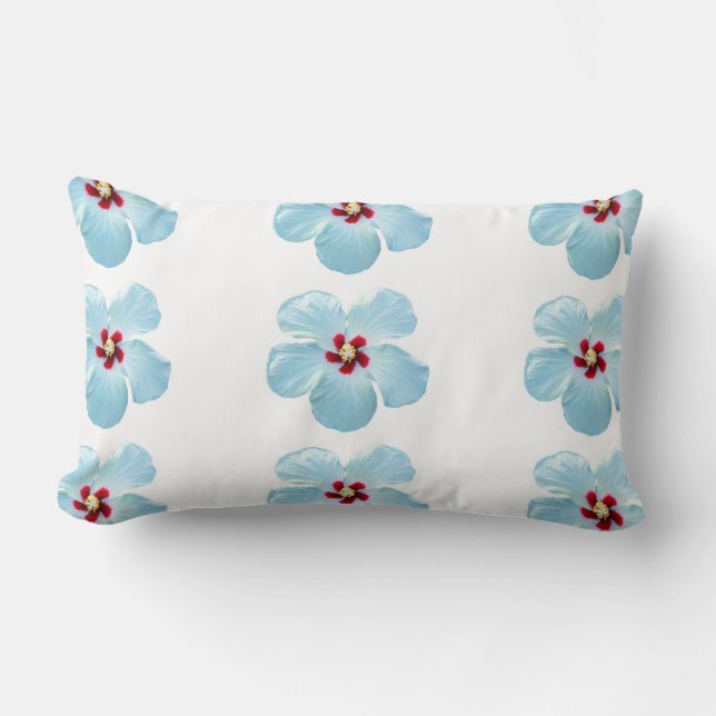 Gulaktig vit Hawaiiansk Hibiscus Blomfyllning Lumbarkudde (Framsida)
