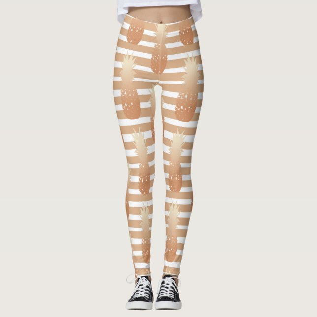 Gulananas Mönster Tropisk  Leggings (Framsida)