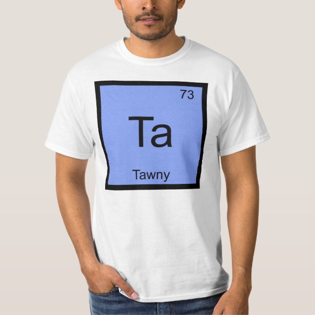 Gulbrun Namn Kemi Element Periodiska Systemet Tee Shirt (Framsida)