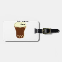 Gulbrunt trumma akvarell lägg till namn handritad