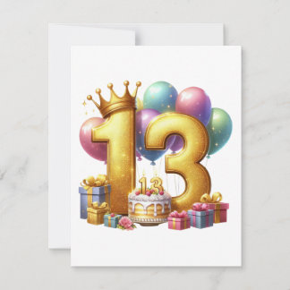 Guld 13-årsdag inbjudningar