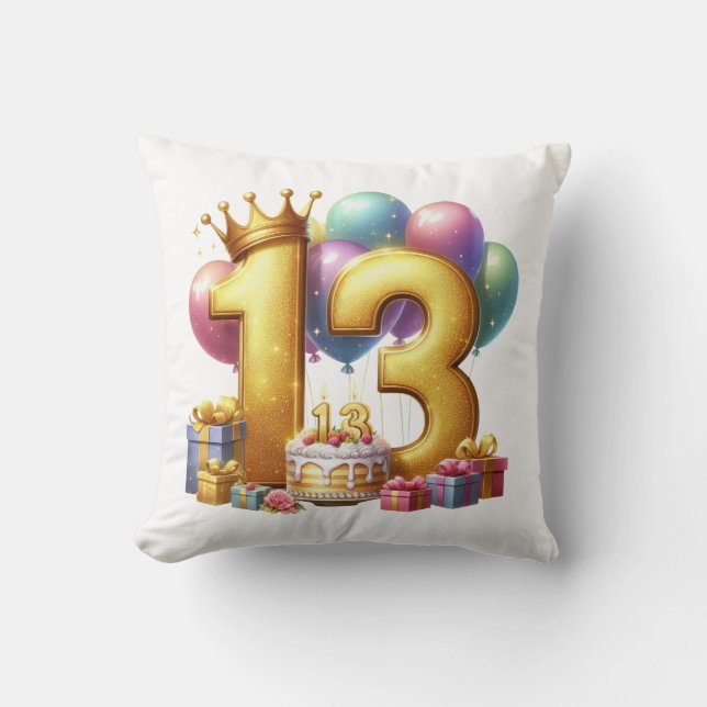 Guld 13-årsdag kudde (Framsida)