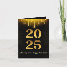 Guld 2025 Nyårsfirande Högtidskort Helgkort