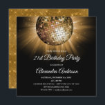 Guld 21:a födelsedag Party Guld Disco Boll Inbjudningar<br><div class="desc">Inbjudan till guld 20:e Födelsedagsfesten till Guld-partiet för Disco Boll. Inbjudan till 21:a födelsedag från Guld och Black är perfekt för en modern 21:a födelsedag Party.</div>
