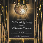 Guld 21:a födelsedag Party Guld Disco Boll Inbjudningar<br><div class="desc">Inbjudan till guld 20:e Födelsedagsfesten till Guld-partiet för Disco Boll. Inbjudan till 21:a födelsedag från Guld och Black är perfekt för en modern 21:a födelsedag Party.</div>