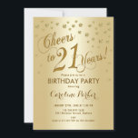 Guld 21:a födelsedagen Party Inbjudningar<br><div class="desc">21:a födelsedag,  festinbjudan. Elegantens utformning med faux-foleffekten glitter guld och guld. Har skript-typsnitt och -konfiguration. Skål till 21 år! perfekt med inbjudan-kort för en snyggt kvinnor i dagstuga.</div>